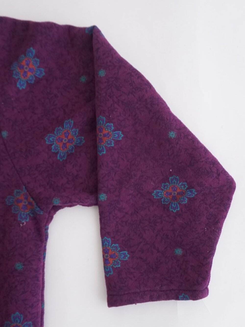 Vintage Gitano Purple Floral Geometric Grunge Academic Collared Polo Shirt S - Picture 4 of 9